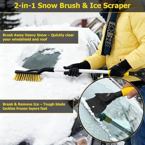 Gardenised 32" Aluminum Snow Brush & Ice Scraper 2-in-1 Winter Car Tool - Image 2