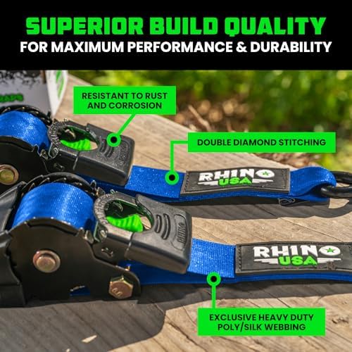 Rhino USA Retractable Ratchet Straps - 2in x 10ft - Image 4