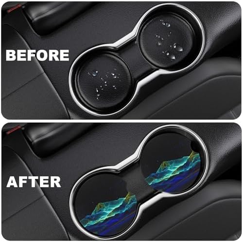 2 Pack Car Cup Holder Coaster, 2.63 inch Anti Slip Insert Absorbent Ceramic Car - Image 5