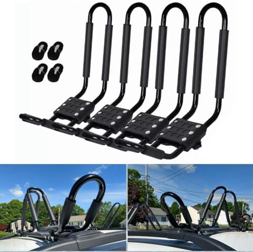 Kayak Roof Rack Carrier for Kayak Surf Board SUV Car J-Bar Rack, Steel 4PCS - Image 2