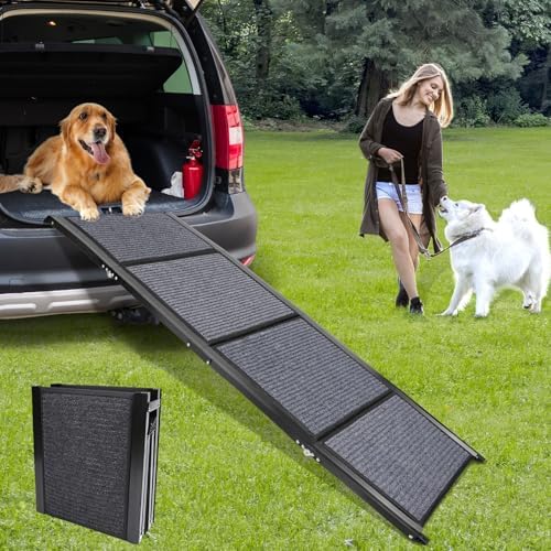 GaliGali Dog Ramp for Car, Portable Folding Pet Stair 71" Long&19.7" Wide by GaliGali
