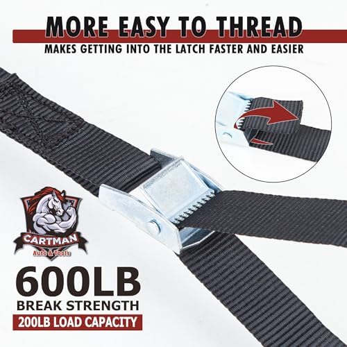 Cartman 1" x 12' Lashing Straps Cargo Tie-Down Strap Up to 600lbs, 6pk in Carry - Image 3