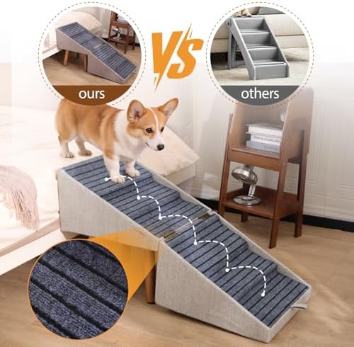 Dog Stairs for Small Dogs Foldable Dog Steps for High Bed - Image 5