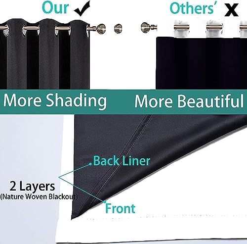 Yakamok Pure White 100% Blackout Curtains 63 Inches Long 62" Wide 2 Panel - Image 5