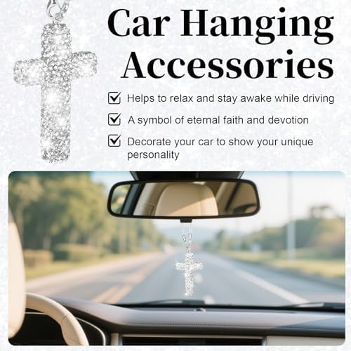 BFXM 2PCS Cross for Car Mirror Hanging - Image 6