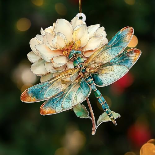 Dragonfly Ornament Stained Glass Style – Acrylic Window Hanging Suncatcher - Image 2