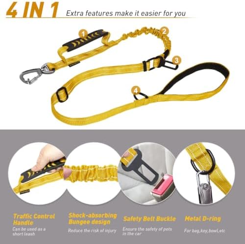 AUBELL Tactical Dog Leash Heavy Duty, 4-6ft No Pull Bungee Leash - Image 3