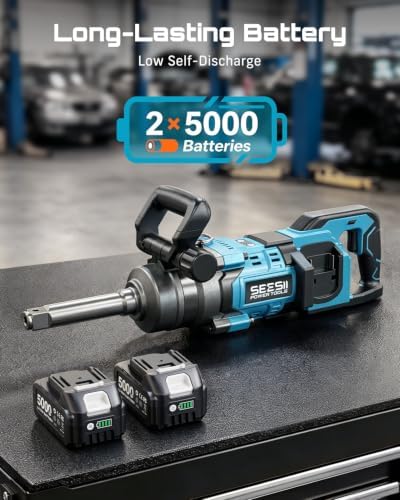 Seesii Cordless 1 inch impact gun 2581.47 FT-LBS High Torque Impact Wrench - Image 4