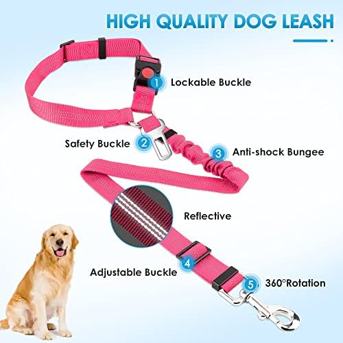 Lukovee Dog Car Seat Belt, 2 Pack, Headrest Restraint - Image 4