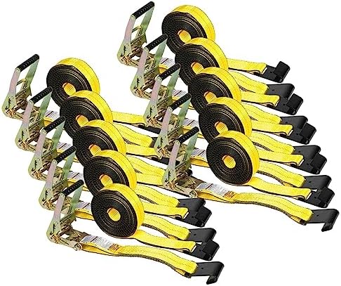 Mytee Products 2 inch x 27' Heavy Duty Tie-Down Ratchet Straps w/Flat Hook by MyteeProducts