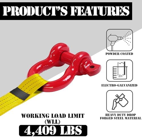 1/2" D Ring Shackle with 5/8" Screw Pin, 2T Working Load Limit / 12T Minimum - Image 2