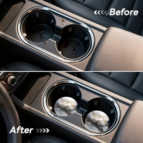 2 Pack Ceramic Car Coasters for Cup Holder, 2.56 in Anti Slip Absorbent Coaster - Image 5