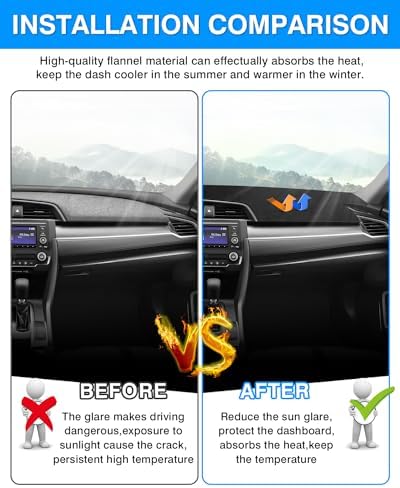 CARTIST Dashboard Cover Mat for 2016-2021 Honda Civic Coupe Sedan/Hatchback - Image 3