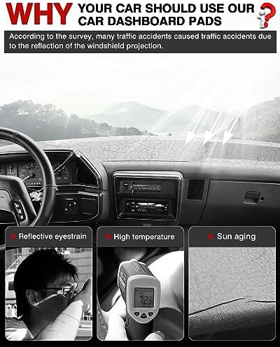 Autorder Dashboard Cover Mat for 1987 1988 1989 1990 1991 Ford F150 F250 F350 - Image 2