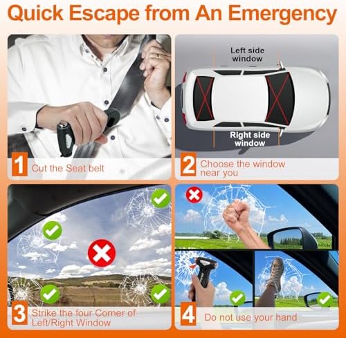 Window Breaker, 3-in-1 Emergency Escape Tool - Image 5