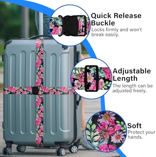 2 Pack Luggage Straps for Suitcases, Adjustable Travel Belt - Image 4