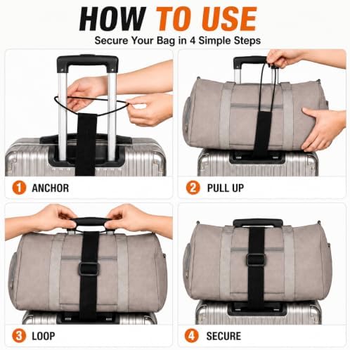Luggage Straps for Suitcases, 2 Pack Black Adjustable Elastic Double-Loop - Image 6