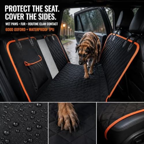 Dog Car Seat Cover for Back Seat, 600D Waterproof Hammock for Cars and SUVs - Image 3