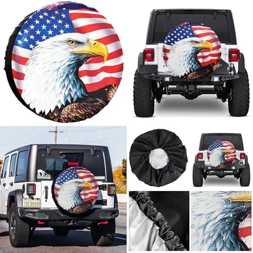 Spare Tire Cover American Eagle Flag Polyester Universal Waterproof Corrosion - Image 5