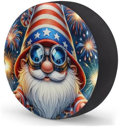 Rv Spare Tire Cover Wheel American Flag Gnomes Tire Covers Wheel Protectors - Image 2