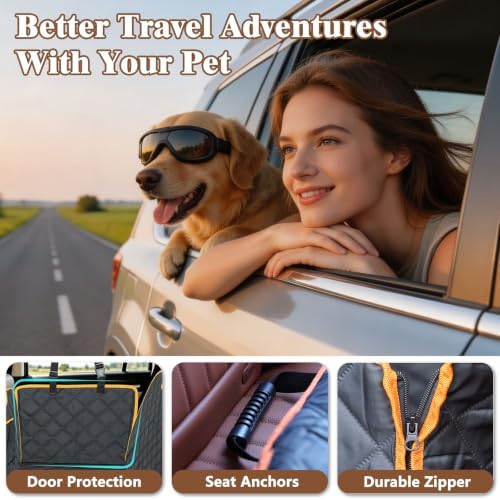 Dog Seat Cover for Back Seat, Waterproof Dog Hammock for Car &SUV - Image 2