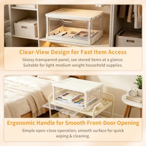 Collapsible Storage Bins with Lid, 15.35" x 11.02" x 8.66", - Image 4