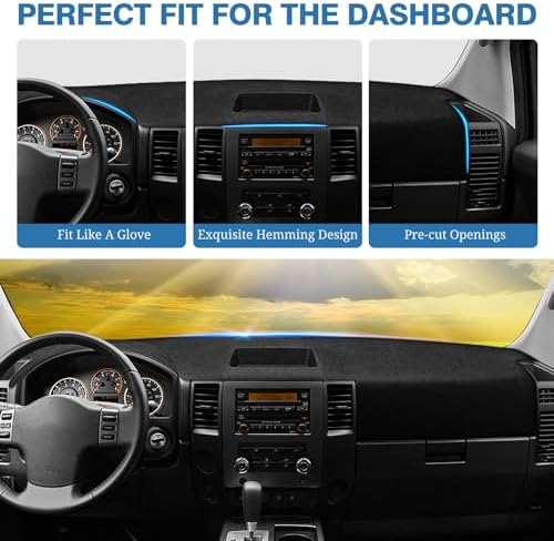 FIILINES Dash Cover for 2004-2012 Nissan Titan, Dashboard Mat for Titan - Image 4