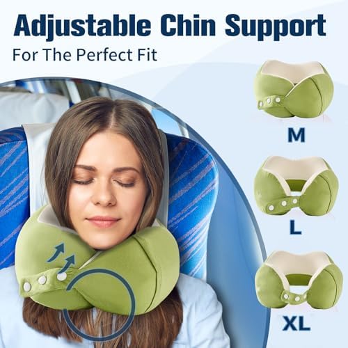 Cirorld Neck Pillow for Traveling, Travel Pillows for Airplanes Green - Image 3