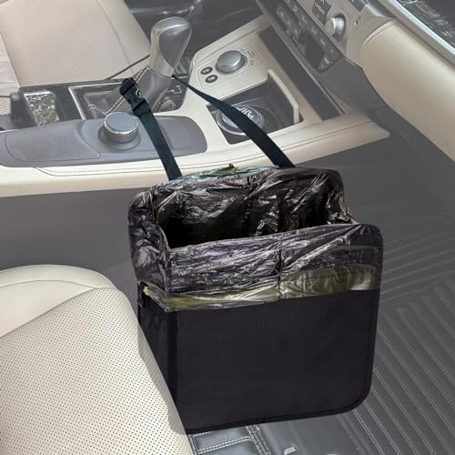 Ginsco 2 Gallons Open-Top Car Trash Can, Hanging Leakproof Car Trash Bag by Ginsco