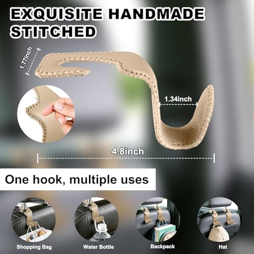 EldHus Car Seat Hooks for Purses and Bags, 4 Pack Car Purse Holder for Grocery - Image 4