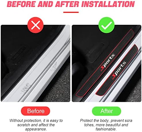 4PCS Car Door Sill Plate Protectors, Auto Door Entry Guards Sill Scuff Cover - Image 4