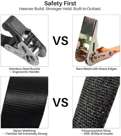 Ayaport Stainless Steel Endless Ratchet Straps, 8FT Cargo Tie Downs - Image 3