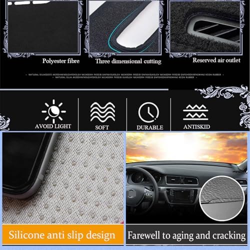 Dashboard Mat Cover for Honda Fit 2015-2020 Nonslip Center Console Sunshield - Image 4
