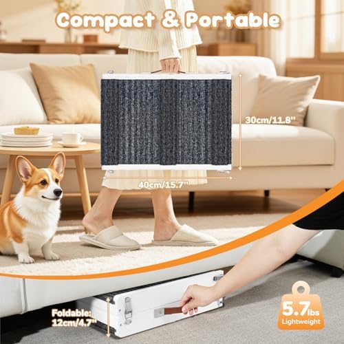 Pawaboo Dog Ramp for Couch Foldable, 5 Ajustable Height from 9.8" to 20.5" - Image 4