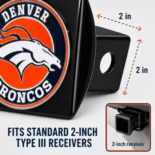 Denver Broncos Trailer Hitch Cover - Image 3
