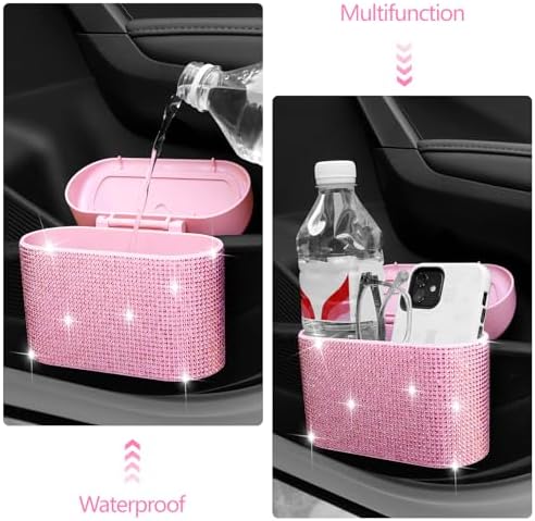 NBTEPEM Bling Pink Car Trash Can - Image 6