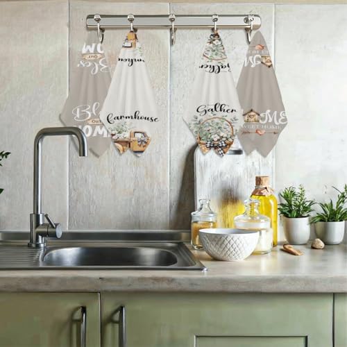Lovdazzles 4 Pcs Pastoral Eucalyptus Kitchen Towels Tea Towel - Image 6