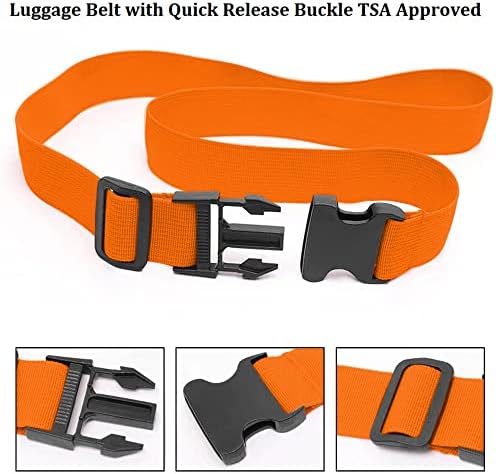 2 Pack Suitcase Straps, Bright Color Adjustable Luggage Belts, TSA Approved - Image 3
