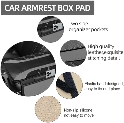 NBTEPEM 10 Pcs Grey Car Floor Mats Full Set & Sport Leather Grey Steering Wheel - Image 5