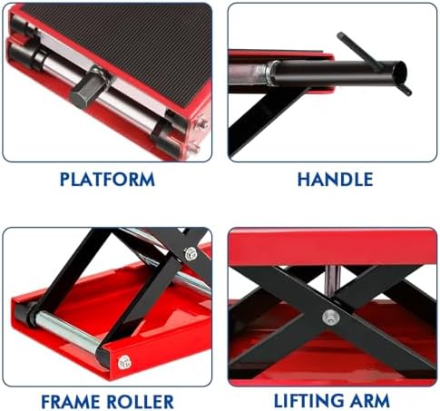 SUNROAD Motorcycle Lift Jack, 1100 lb Scissor Lift, 3.5-14.5 in - Image 5
