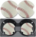 2 Pack Baseball Car Coasters for Cup Holder, Neoprene Anti Slip Mat by Unknown