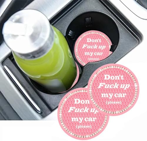 2 PCS Bling Car Cup Coaster, 2.75 Inch Anti-Slip Cup Holder Insert Coasters - Image 6
