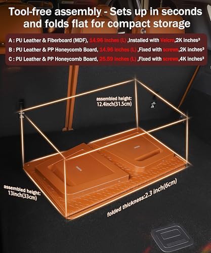 Trunk Organizer for suv, car storage organizer, lid Box, PU Leather & PP - Image 5