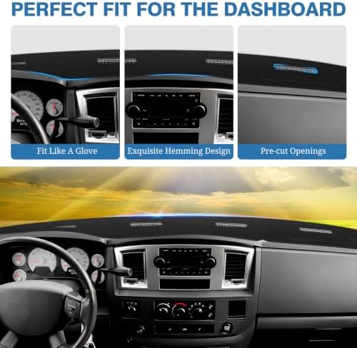 FIILINES Dash Cover for 2006-2009 Dodge Ram 2500 3500/2006-2008 Dodge Ram 1500 - Image 4