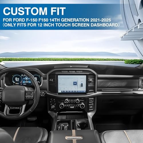 KUST Black Dash Cover for Ford F-150/F150 2021-2026 Polyester Dashboard Cover - Image 3