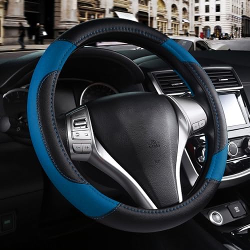 Leather Car Steering Wheel Cover, Universal Fit by Szttswamp