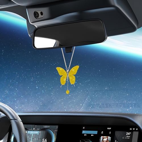 Rhinestone Butterfly Rearview Mirror Ornament - Image 5