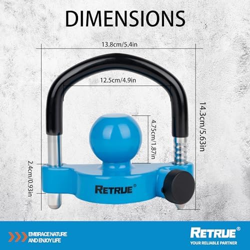 RETRUE Universal Trailer Coupler Hitch Lock, Waterproof Cover & Cap - Image 5