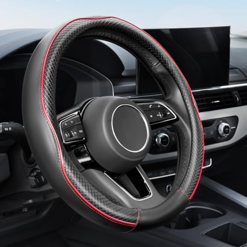 YHONGJT Soft Premium Leather Steering Wheel Cover, Breathable, Non-Slip Grip by Unknown