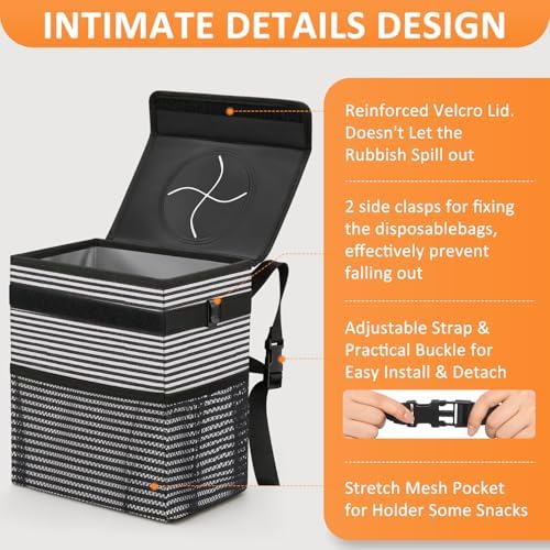 Vankor Car Trash Can with Lid Leak Proof Car Accessories - Image 4